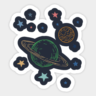 Jupiter and Saturn the great Conjunction Sticker